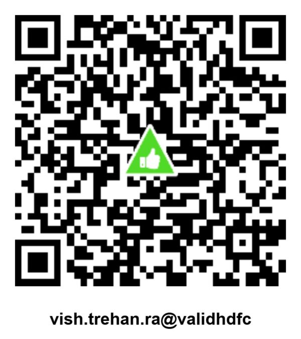 Payment QR code for Vishal Trehan — UPI ID: vish.trehan.ra@validhdfc